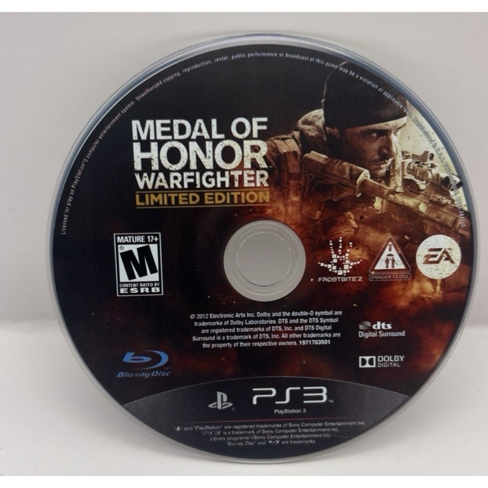 Medal of Honor Warfighter Limited Edition (Sony PlayStation 3, PS3) Disc Only
